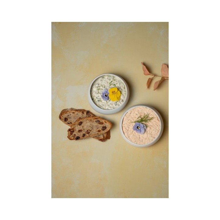 Rillettes de saumon à l'aneth & Tzatzíki
